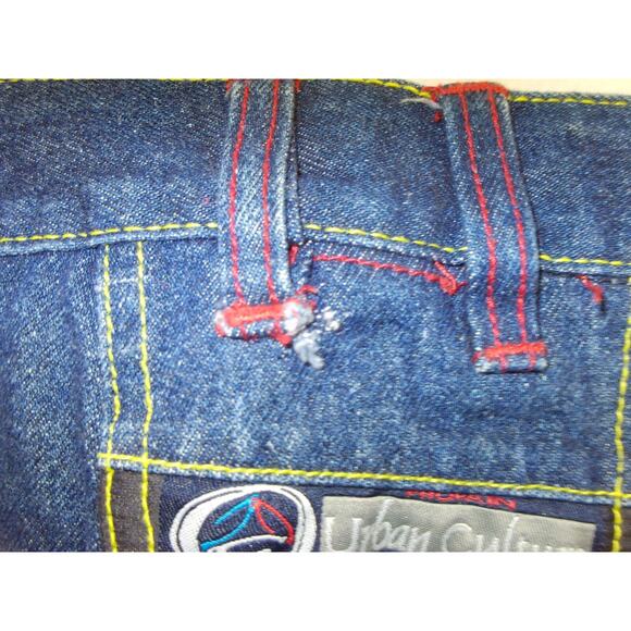 VTG Urban Culture Baggy Wide Leg Jean Shorts Denim Y2K Skater 90s Men’s 44 - Picture 3 of 11